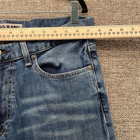 Express Jeans Mens 34x34 Kingston Classic Straight Leg Cool Fade Feathering - Picture 3 of 10